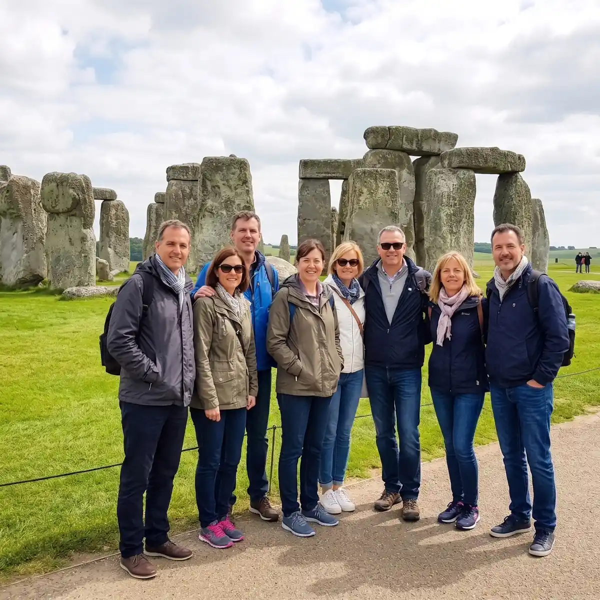 Group photo at Stonehenge